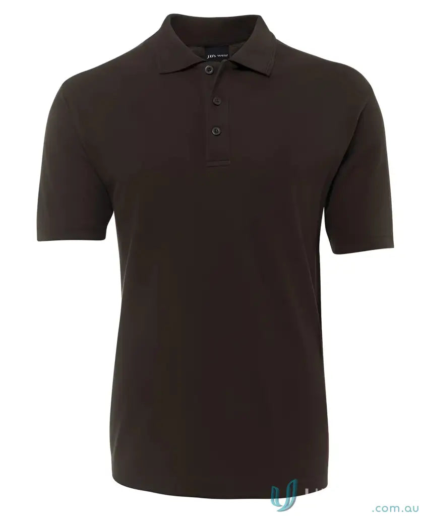 Brown short-sleeved polo shirt in JBs 210 Polo made with 210gsm pique fabric