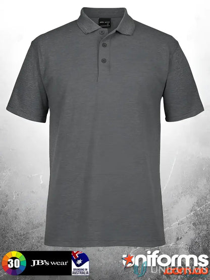 Gray Polo Shirt JBs 210 Polo with 210gsm pique fabric and stylish herringbone tape