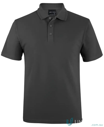 Dark gray JBs 210 Polo in 210gsm pique fabric with herringbone tape detail