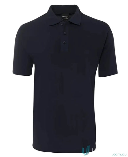 Navy blue JBs 210 Polo shirt with 210gsm pique fabric and stylish herringbone tape