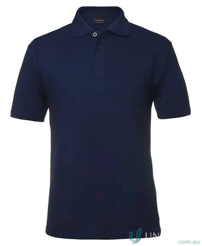 Navy blue JBs 210 Polo shirt made with 210gsm pique fabric and stylish herringbone tape