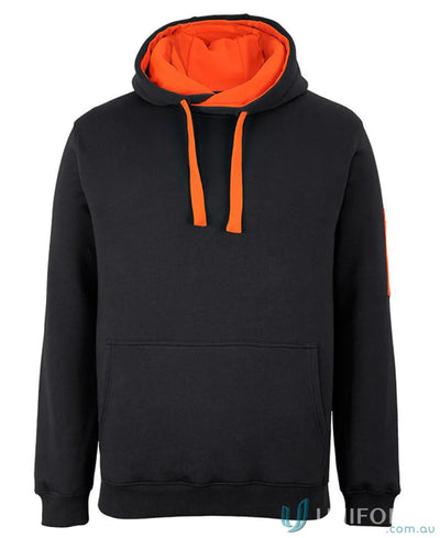 JB’S 350GSM Trade Hoodie with perfect fit and black color, orange lining style
