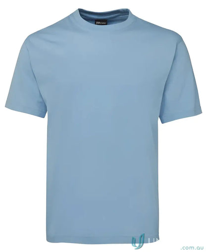 Light blue JBs Adult 1HT crew neck tee in classic fit, soft jersey knit shirt
