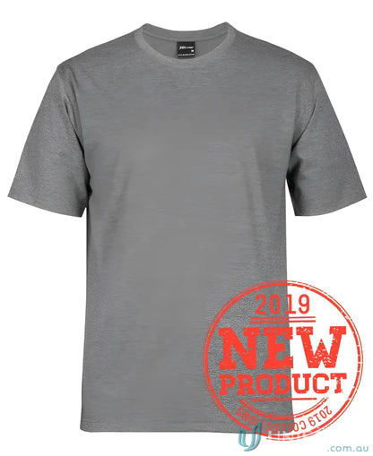 Plain gray crew neck jersey knit T-shirt in classic fit for JBs Adult 1HT Marle Tee
