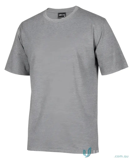 Plain heather grey crew neck T-shirt in classic fit made from soft jersey knit