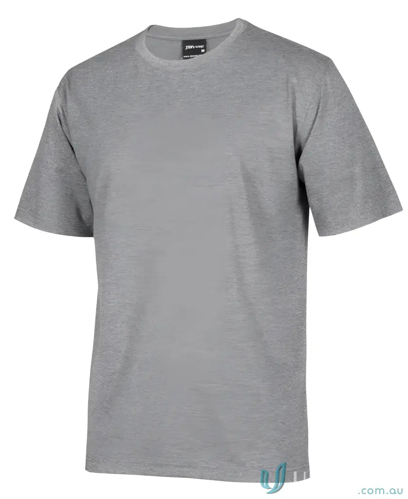 Plain heather grey crew neck T-shirt in classic fit made from soft jersey knit