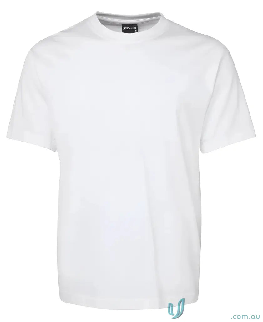 Plain white JBs Adult 1HT Marle Tee with crew neck and classic fit in jersey knit