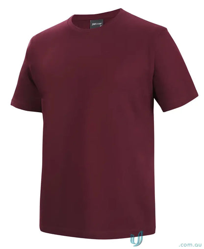 Plain maroon JBs Adult 1HT Red Tee with classic fit and crew neck style