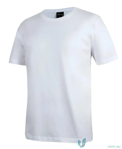 Plain white JB’s Adult 1HT Tee with classic fit and crew neck for casual style