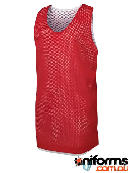 Red reversible mesh sports vest for JB’S Adults Basketball with code 7KBS2 in mesh fabric