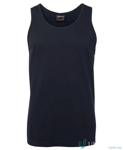 Black cotton tank top from Jb’s Adults Singlet made with ring-spun jersey knit for all-day comfort