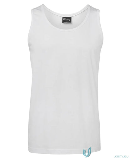 White tank top JB’s Adults Singlet made from ring-spun jersey knit for all-day comfort
