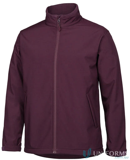 Maroon softshell jacket with zip puller from JBs Adults Water Resistant Softshell Jacket to stay dry