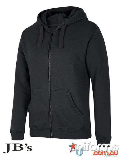 Black JB’s Adults Zip Hoodie in urban fit, perfect for streetwear style
