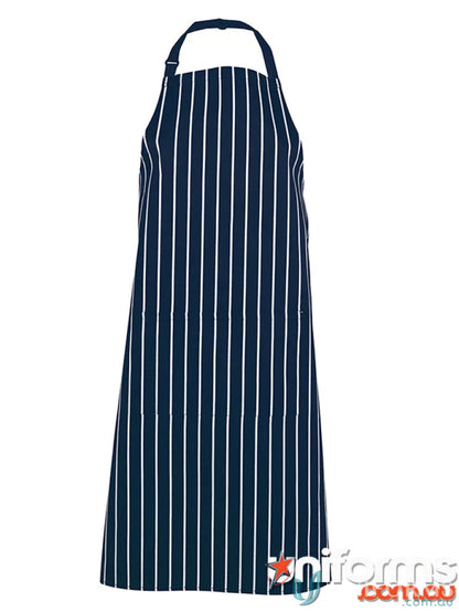 Navy and white striped apron from JBs Bib with pocket, great workwear for uniforms