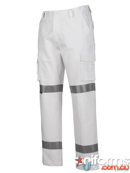 White work pants with reflective tape and cargo pockets from JBs Bio Motion Night Pant workwear