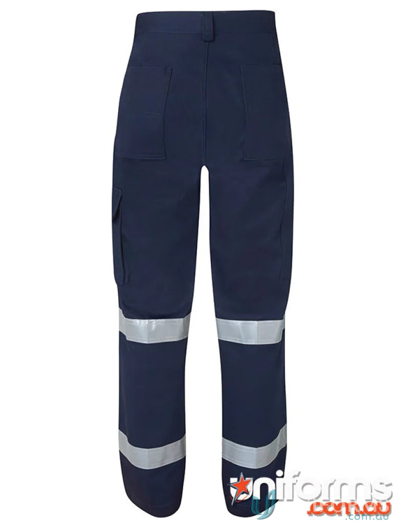 Navy blue JB S Bio Motion Pants with reflective tape and multiple pocket bags for uniforms
