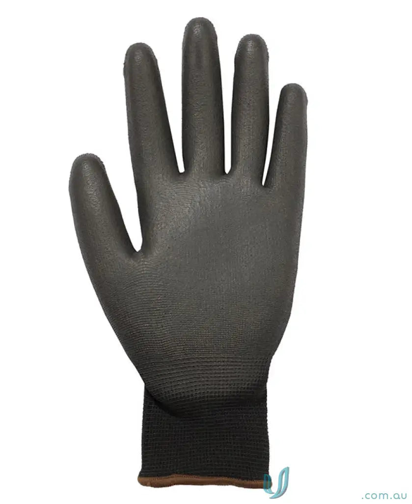 Dark gray JB’s Black Light PU Breathable Glove with ribbed wrist cuff for work