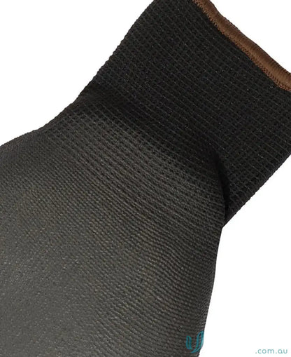 Textured black light PU breathable glove with brown cuff trim from JB’s Black Light pack