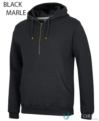 Black marle JB’S Brass Half Zip Hoodie with front pouch pocket for casual style