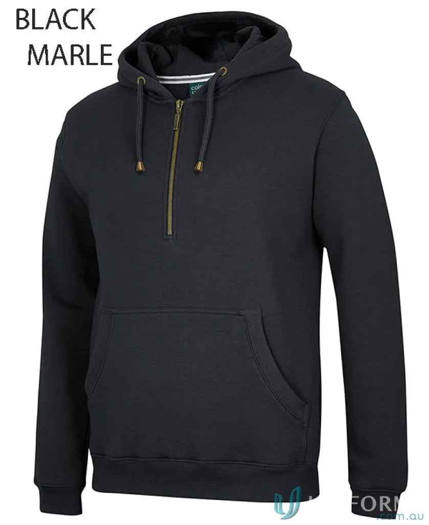 Black marle JB’S Brass Half Zip Hoodie with front pouch pocket for casual style