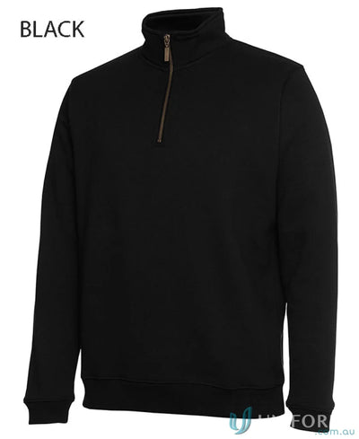 Black JB’S Brass zip sweat s3fsz with stand-up collar, perfect brass half zip style