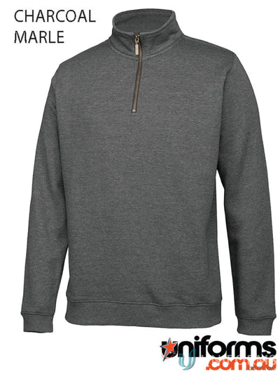 Charcoal marle JB’S Brass Half Zip Sweat with bronze zipper, perfect zip sweat s3fsz