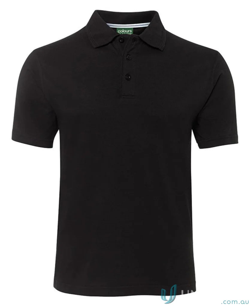 Black cotton short sleeve jersey polo shirt from JBs C of C Jersey Polo collection