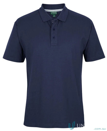Navy blue cotton short sleeve jersey polo from JBs C of C Jersey Polo collection