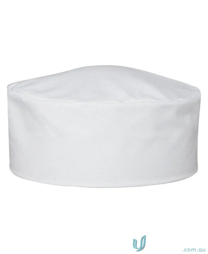 White chef’s hat from JBs Chefs Cap, perfect workwear for kitchen uniforms