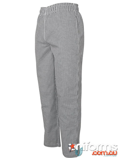 Black and white checkered JB’s Chefs Elasticated Pant with hidden key loop