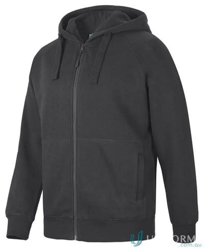 Charcoal gray JB’s Colours zip fleecy hoodie with lined hood and full zip