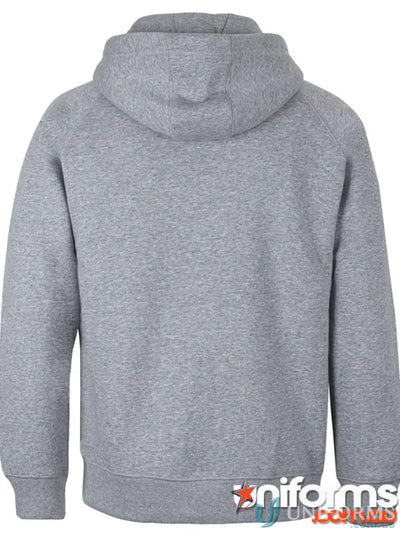 Gray JB’s Colours zip fleecy hoodie with lined hood for adults