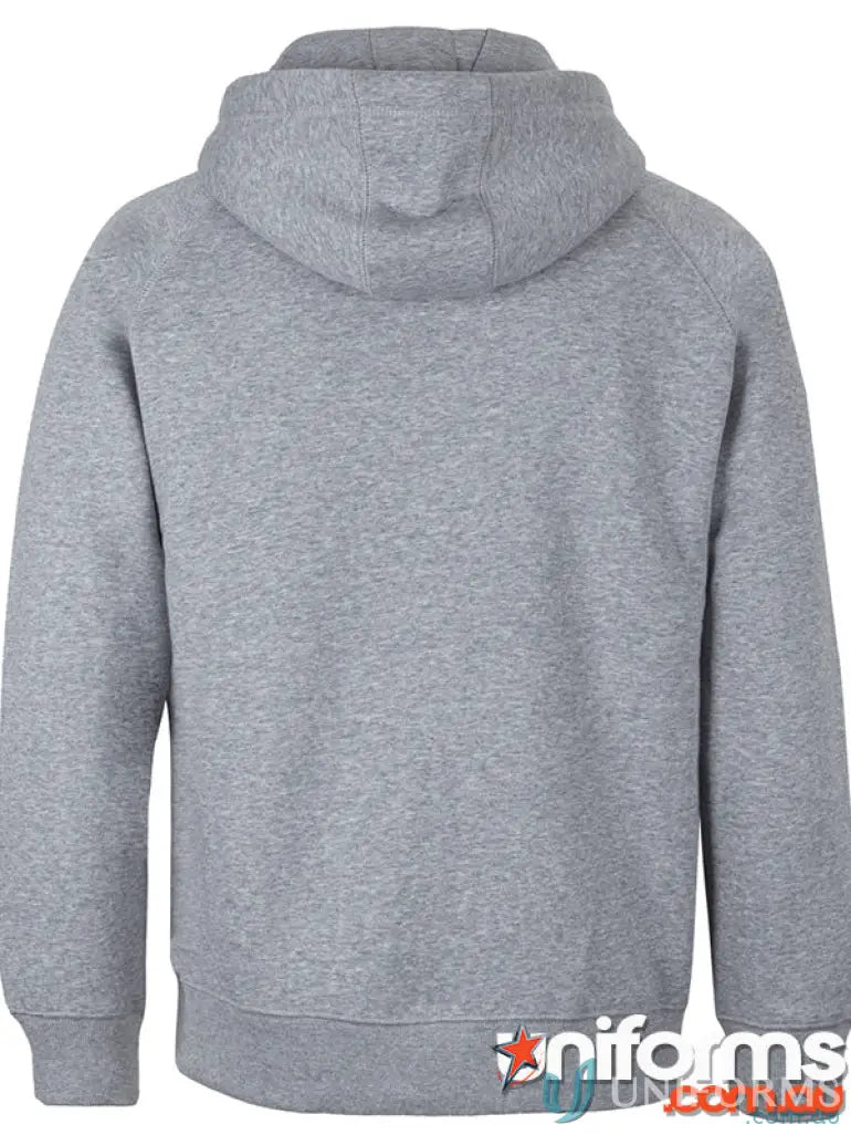 Gray JB’s Colours zip fleecy hoodie with lined hood for adults