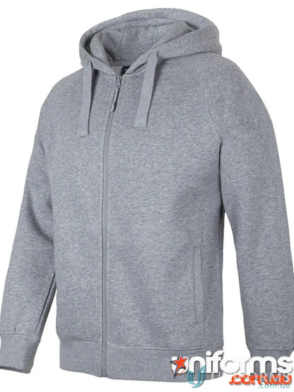 Gray zip fleecy hoodie from Jb’s Colours with lined hood for adults