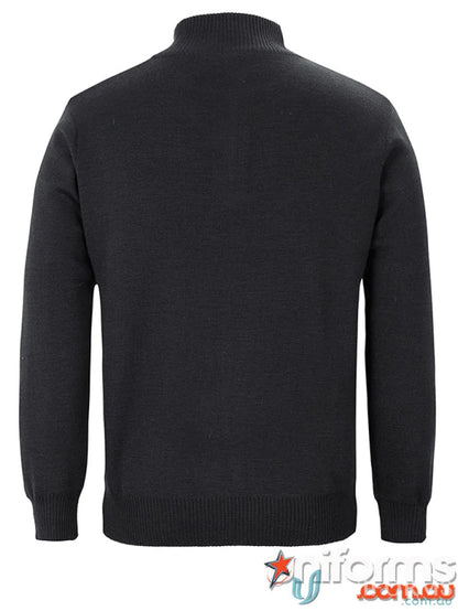 Black JBs Corporate Half Zip Jumper with ribbed cuffs and mock neck for a sleek look