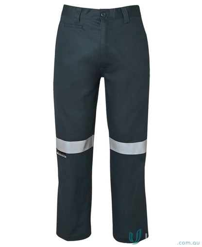 Dark Mercerised Work Trouser with Reflective Tape for safety and durability