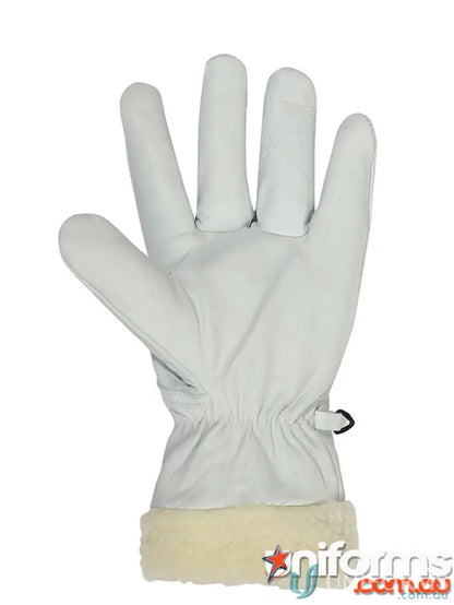 White leather work glove from JBs EN511 Freezer Rigger Glove for workwear and rigger jobs