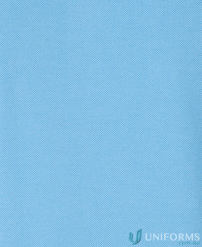 Light blue textured fabric of JB’s Epaulette SS Polo with double-layer shoulder yoke