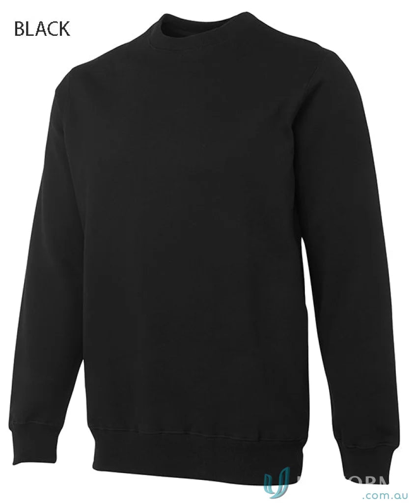 Black crewneck sweatshirt from JB’s Fleecy Sweater, classic fit fleece sweater 3FS