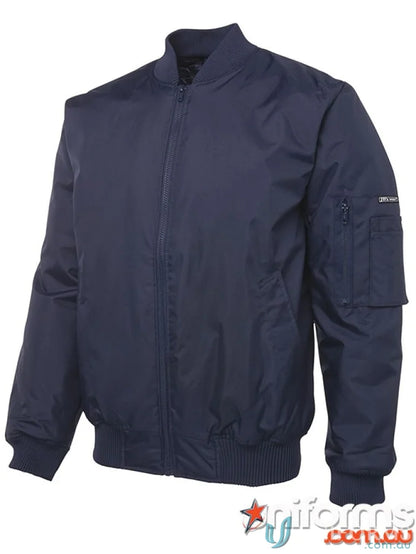 Navy blue bomber jacket from JBs Flying Jacket, perfect for work uniforms or casual uniforms