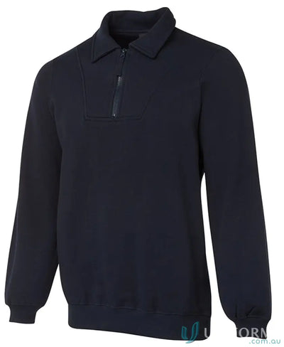 Navy blue JBs Half Zip Fleecy Sweater perfect for cold days zip fleecy sweater style