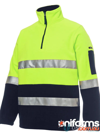High-visibility reflective work jacket made of polar fleece for workwear and uniforms