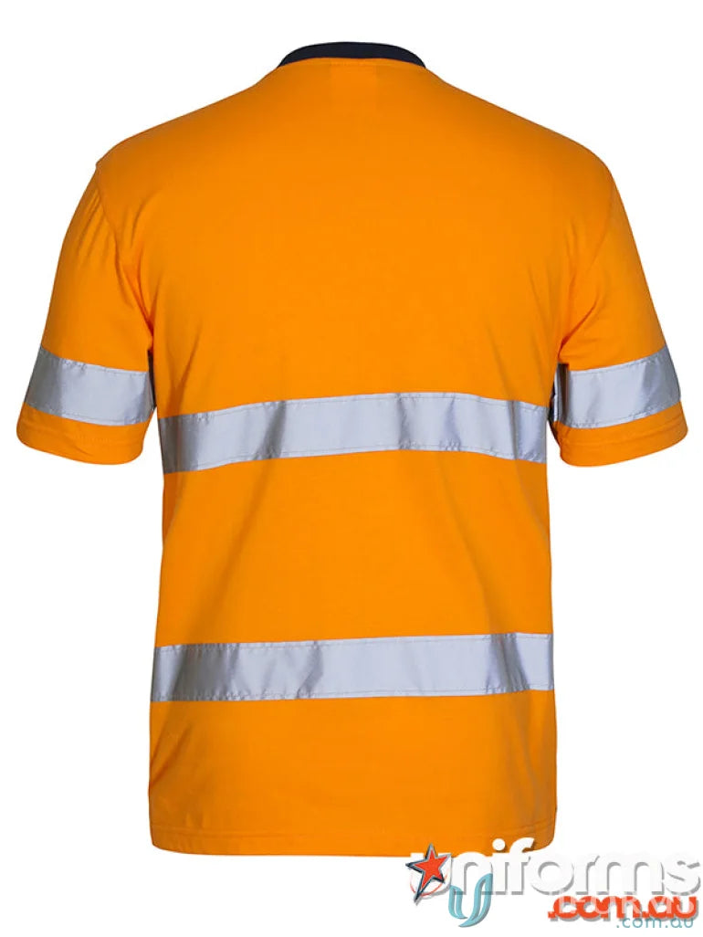 Orange safety t-shirt with reflective stripes, extra large size, meets Australian standards