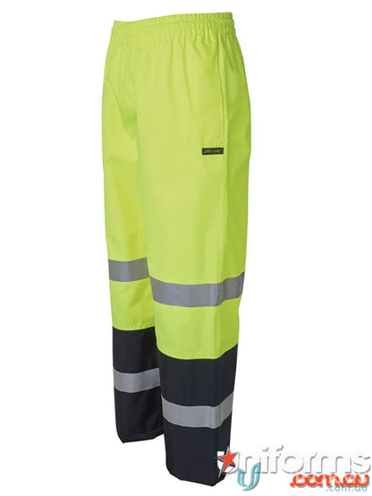 Yellow and black reflective safety pants from JBs Hi Vis Premium Rain Pant, extra large work uniforms