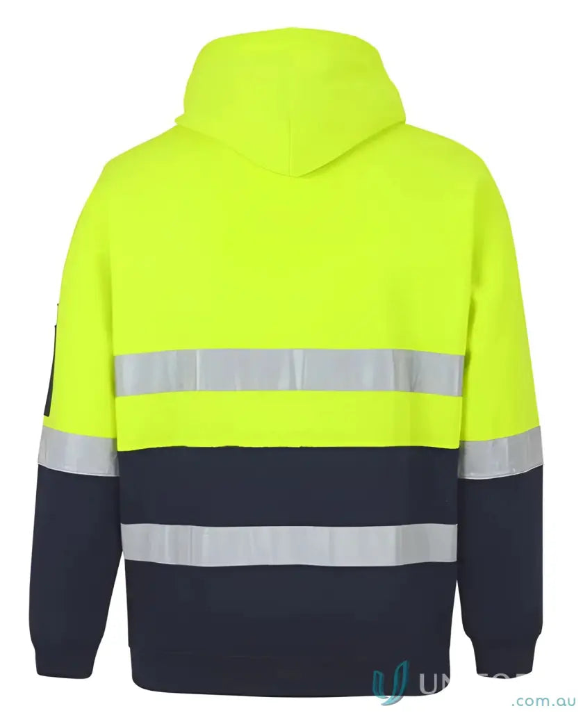 High visibility hooded sweatshirt with reflective sleeve detail for workwear uniforms