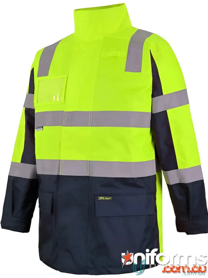 JB’S HI VIS Visionary Jacket with reflective stripes and hook pile hand chest uniforms
