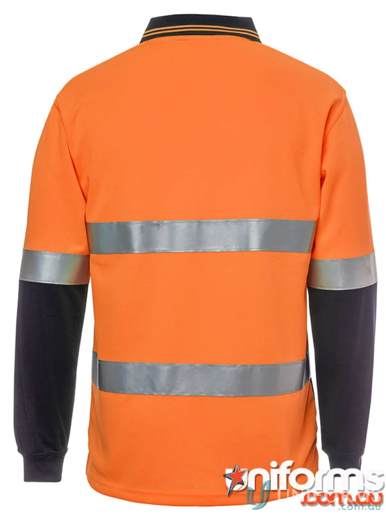 Orange and navy safety shirt in durable fabric, perfect for workwear and uniforms