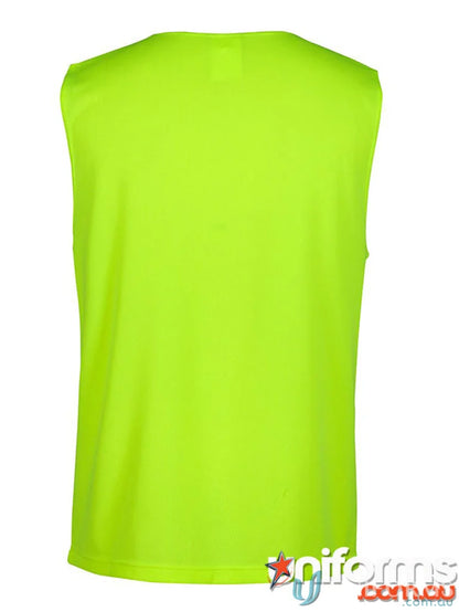 JB’S Dri™ lime green high-visibility muscle top with moisture-wicking fabric for Aussie safety