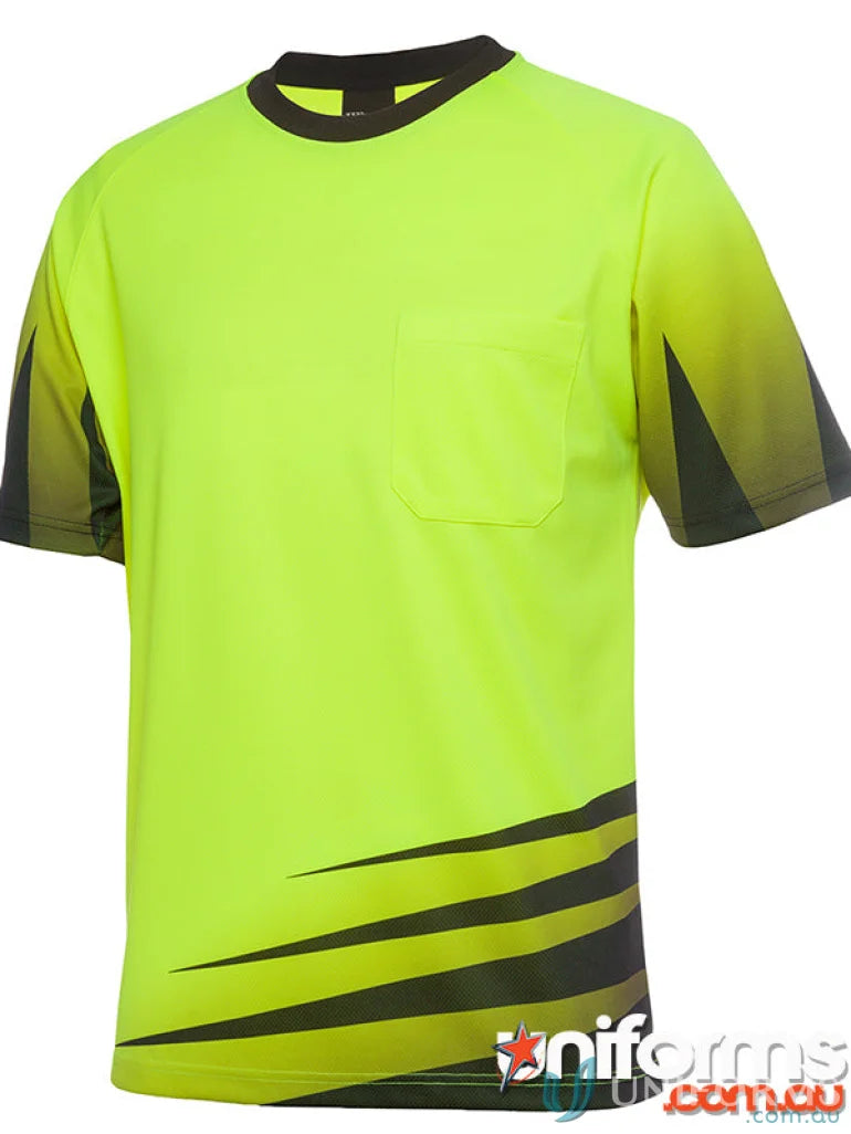 High-visibility short-sleeved work shirt from JB’S HI VIS Rippa Sub Tee, perfect for uniforms and workwear in extra large sizes